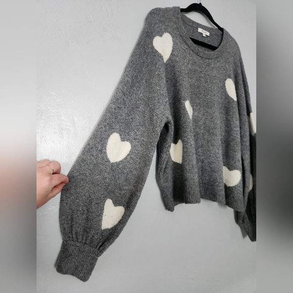 Madewell Heart Dot Balloon Sleeve Pullover Wool Blend Sweater XL - Picture 5 of 6